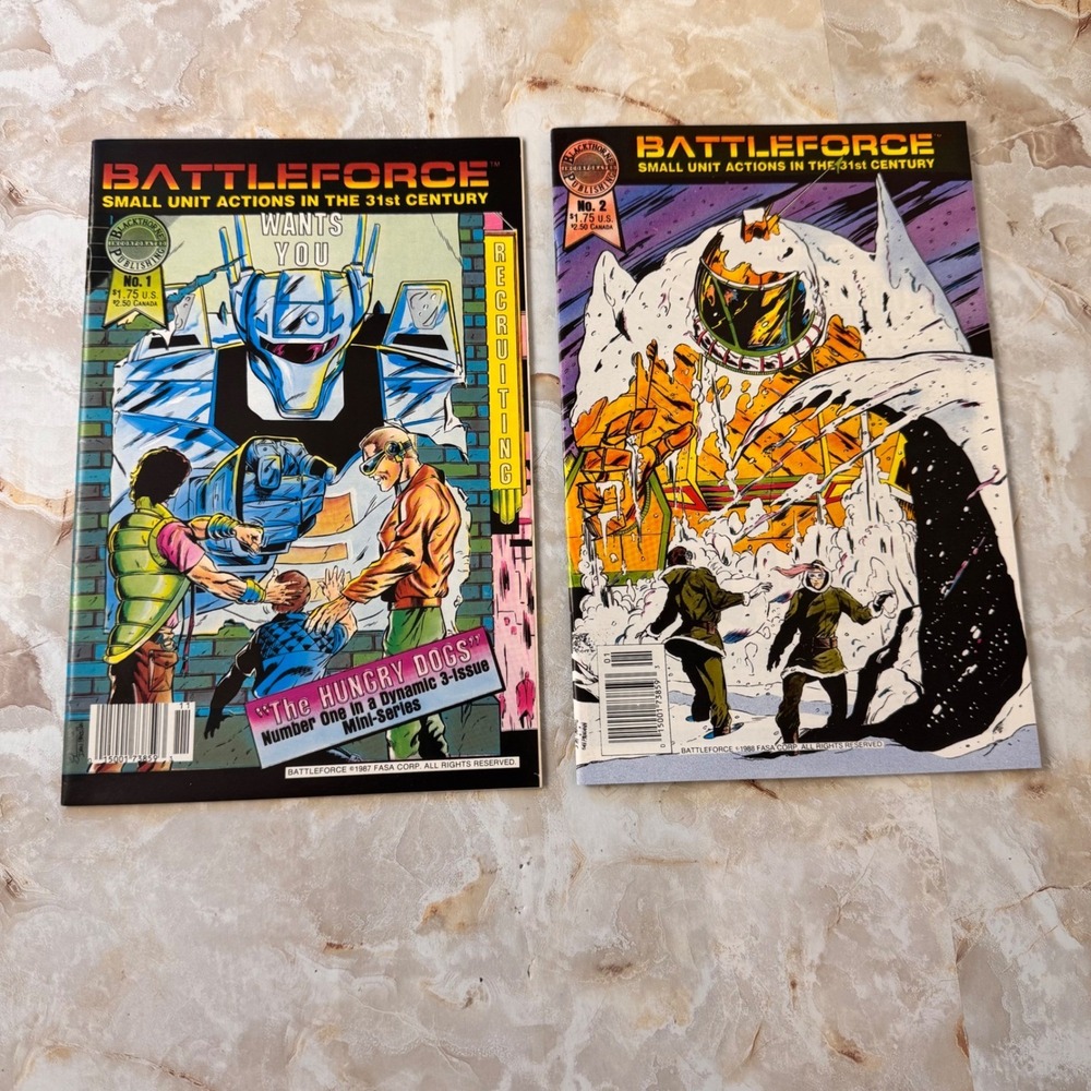 Blackthorne Battleforce Comic Book Issue # 1 & 2 Sci-Fi Mecha 1987 1988 Lot